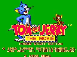 Tom and Jerry the Movie title screen for Sega Master System
